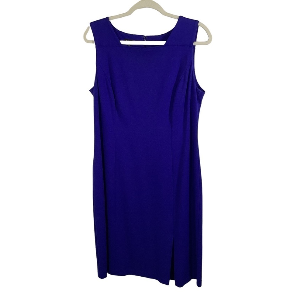 Talbots Petites Women’s Blue Sleeveless Dress With Kick Pleat In Front.  Sz. 14P